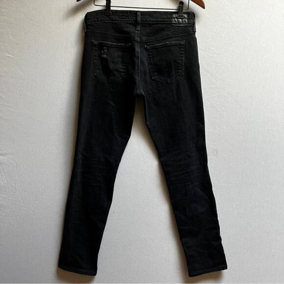 AG Adriano Goldschmied Black Beau Slouchy Distressed Skinny Women's Jeans Sz 26R - Picture 3 of 14